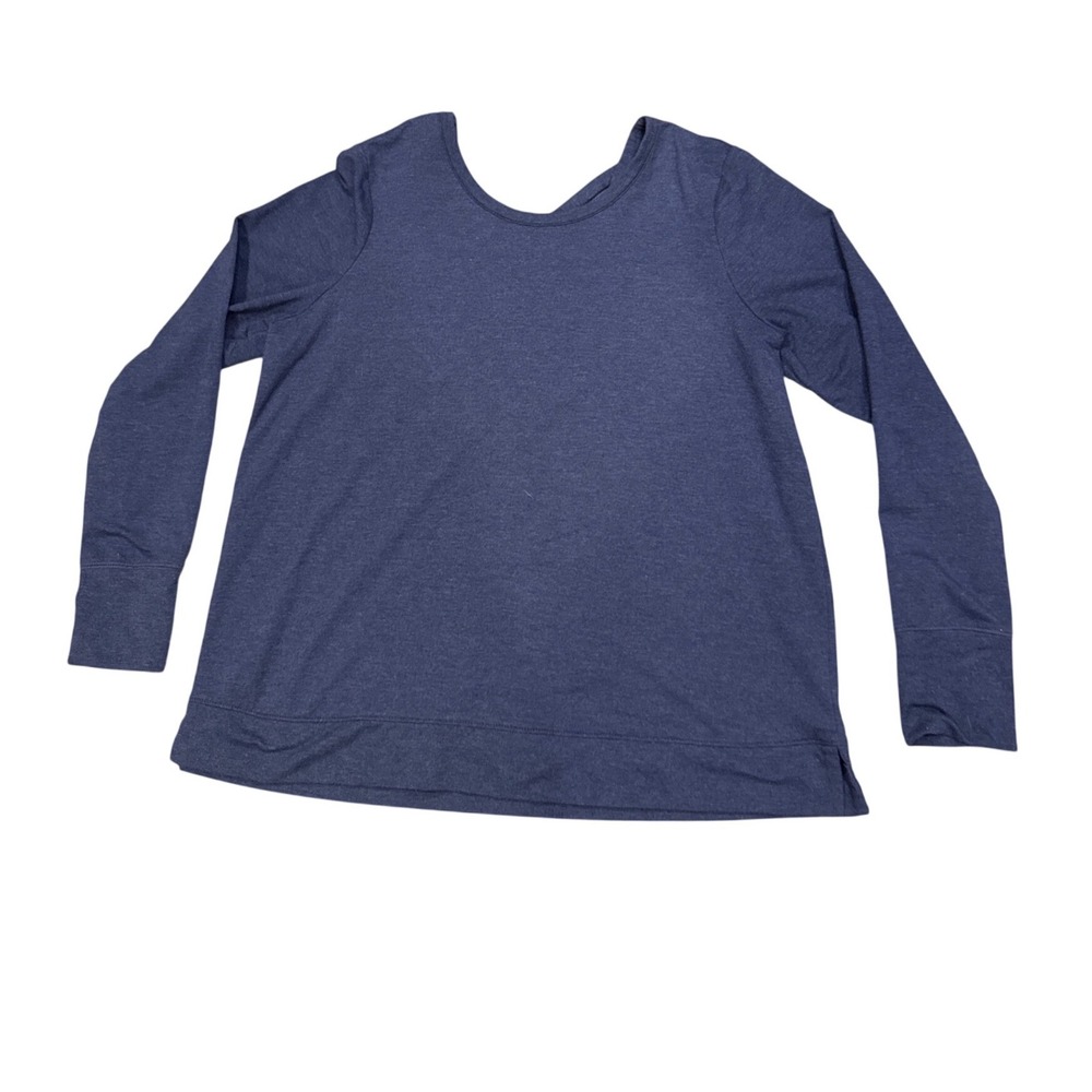 Old Navy Active Go-Dry Navy Heather Strappy Back Long Sleeve Top XXL Thumbholes
